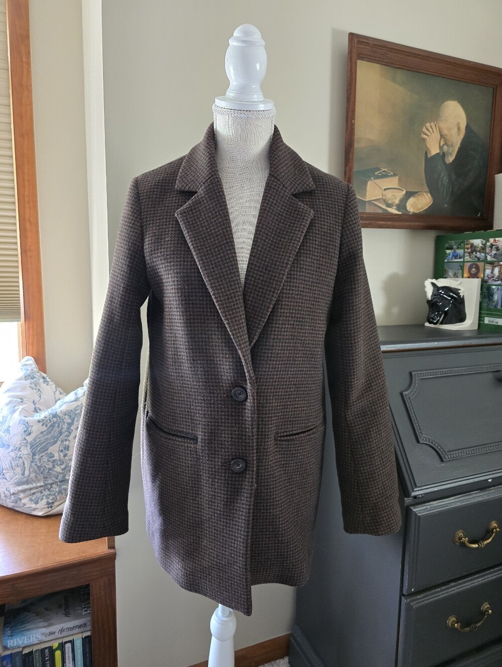 Abercrombie & Fitch Size Small Relax Fit Brown Wool Blend Blazer Jacket